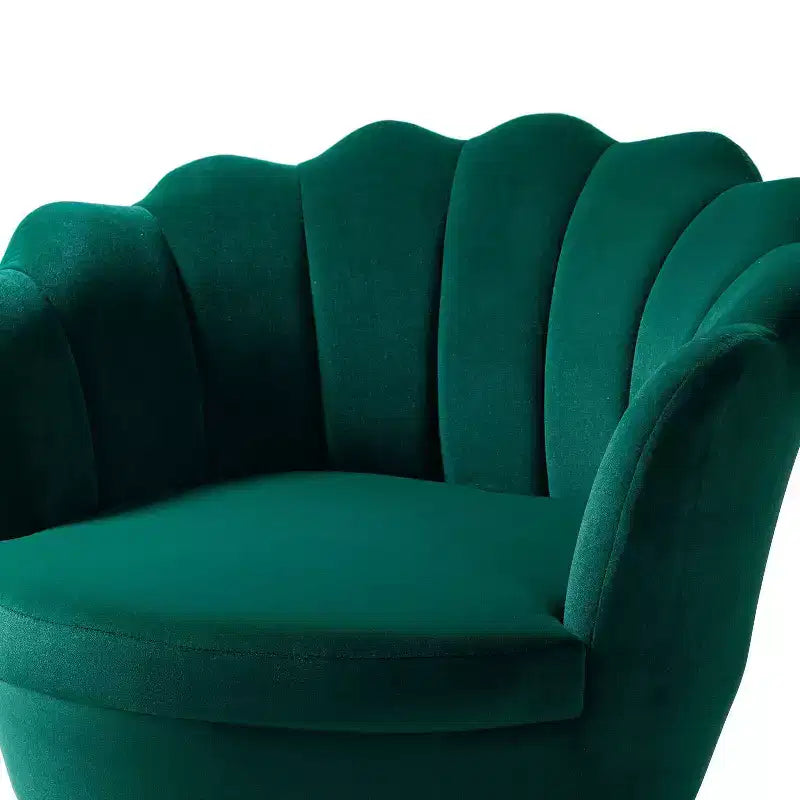 Living Room Accent Chair Comfy Barrel Chair with Golden Metal Legs
