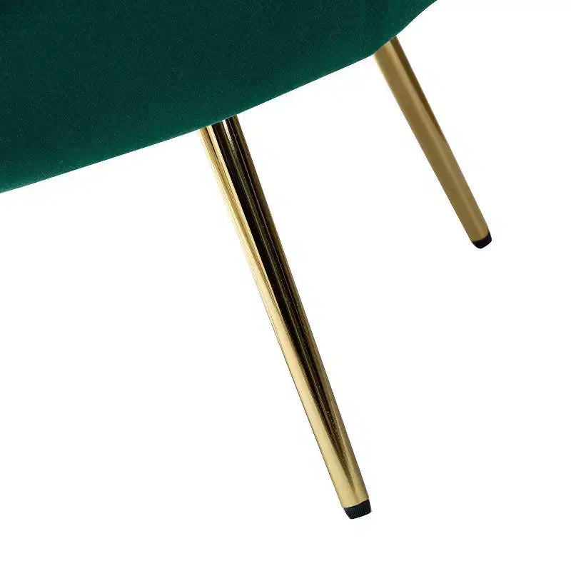 Living Room Accent Chair Comfy Barrel Chair with Golden Metal Legs