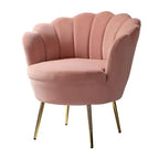 Living Room Accent Chair Comfy Barrel Chair with Golden Metal Legs