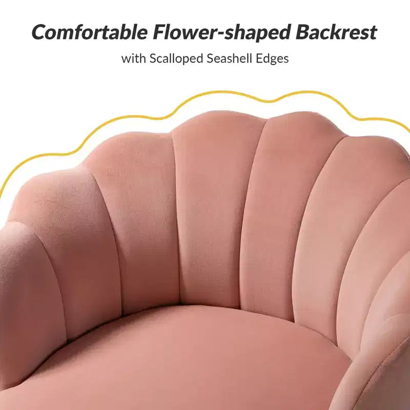 Living Room Accent Chair Comfy Barrel Chair with Golden Metal Legs