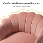 Living Room Accent Chair Comfy Barrel Chair with Golden Metal Legs