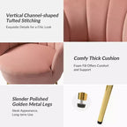 Living Room Accent Chair Comfy Barrel Chair with Golden Metal Legs