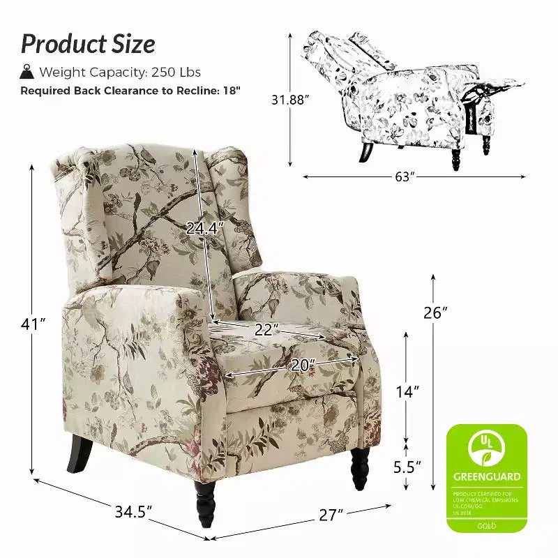 Modern Manual Polyester Recliner for Livingroom