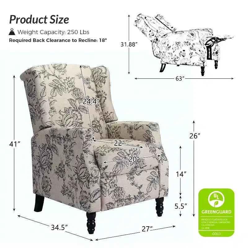 Modern Manual Polyester Recliner for Livingroom