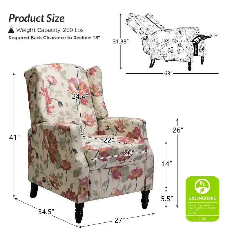 Modern Manual Polyester Recliner for Livingroom