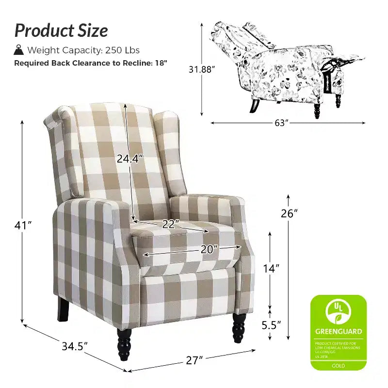 Modern Manual Polyester Recliner for Livingroom