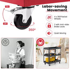 3-Tier Utility Cart Metal Storage Service Trolley 330lbs Capacity
