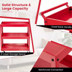 3-Tier Utility Cart Metal Storage Service Trolley 330lbs Capacity
