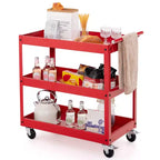 3-Tier Utility Cart Metal Storage Service Trolley 330lbs Capacity