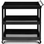 3-Tier Utility Cart Metal Storage Service Trolley 330lbs Capacity