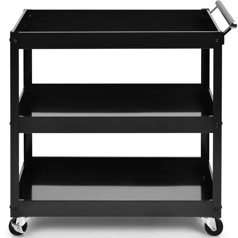 3-Tier Utility Cart Metal Storage Service Trolley 330lbs Capacity