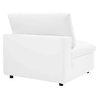 Down Filled Overstuffed Vegan Leather Armless Chair