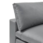 Down Filled Overstuffed Vegan Leather Armless Chair