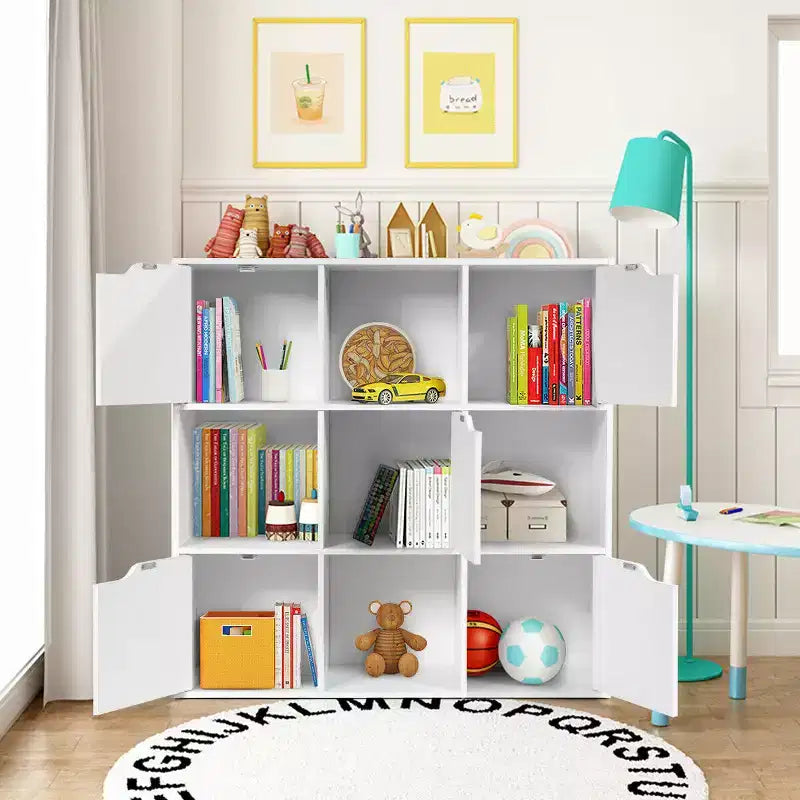 9 Cube Bookcase Cabinet Wood Bookcase Storage Shelves Room Divider Organization