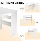 Corner Computer Desk Triangle Writing Workstation w/ Storage Shelf White