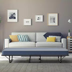 Folding Bed with Memory Foam Mattress Portable Rollaway Guest Cot Memory Foam Navy Made in Ital