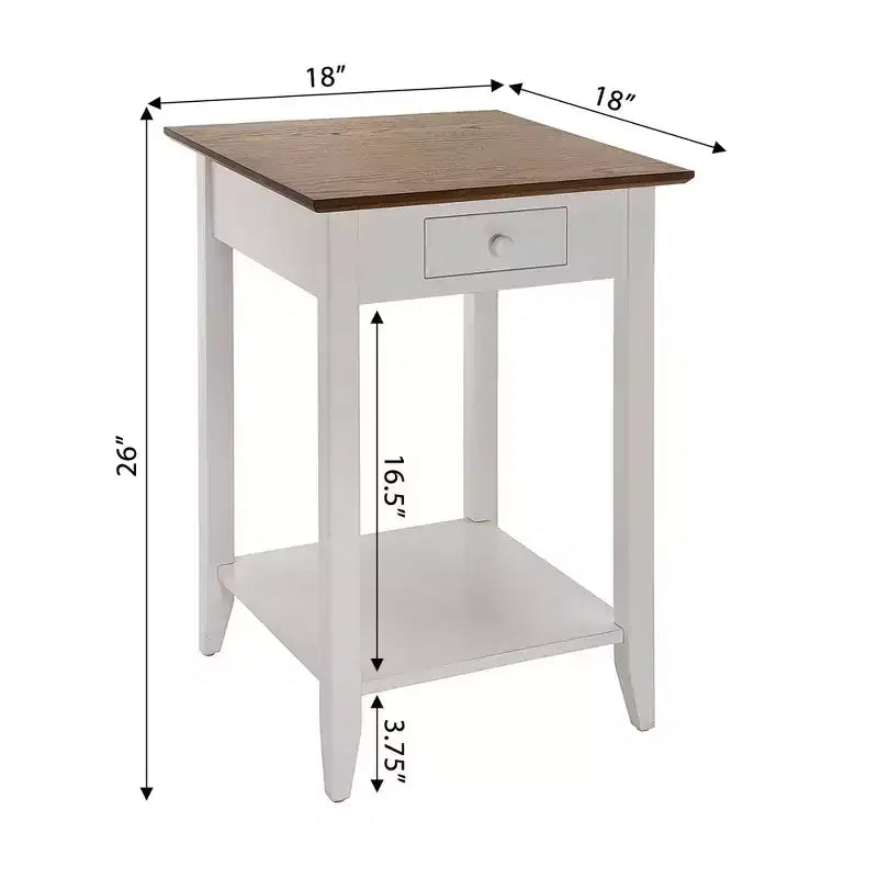 American Heritage End Table with Drawer Shelf