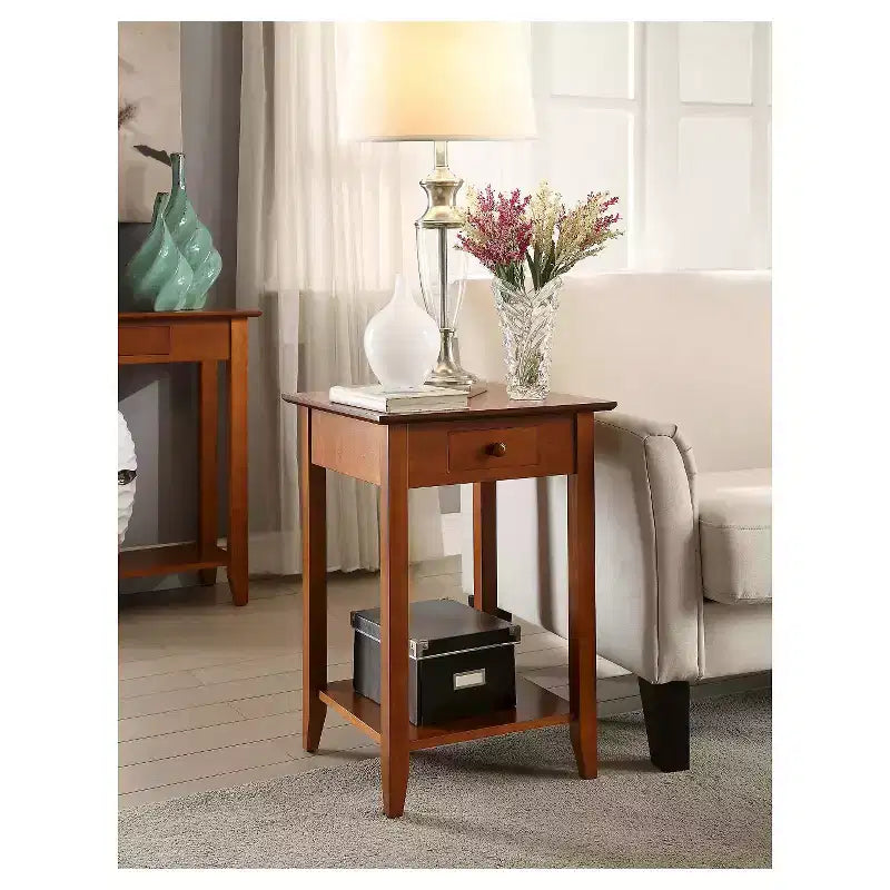 American Heritage End Table with Drawer Shelf