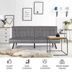Futon Sofa BedPU Leather Convertible Folding Couch Sleeper Lounge White/Black/Grey