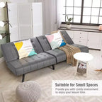 Futon Sofa BedPU Leather Convertible Folding Couch Sleeper Lounge White/Black/Grey