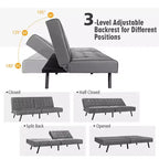Futon Sofa BedPU Leather Convertible Folding Couch Sleeper Lounge White/Black/Grey