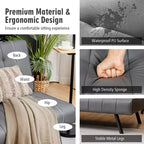Futon Sofa BedPU Leather Convertible Folding Couch Sleeper Lounge White/Black/Grey