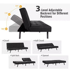 Futon Sofa BedPU Leather Convertible Folding Couch Sleeper Lounge White/Black/Grey