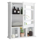 Mirrored Medicine Cabinet Bathroom Wall Mounted Storage W/ Adjustable Shelf Grey/Brown